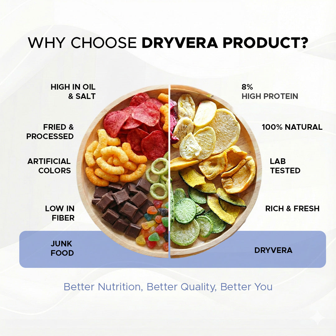 Dryvera Peri Peri Masala Vegetables, Natural High Fibre Snacks, Chemical Free, mix of veggies.