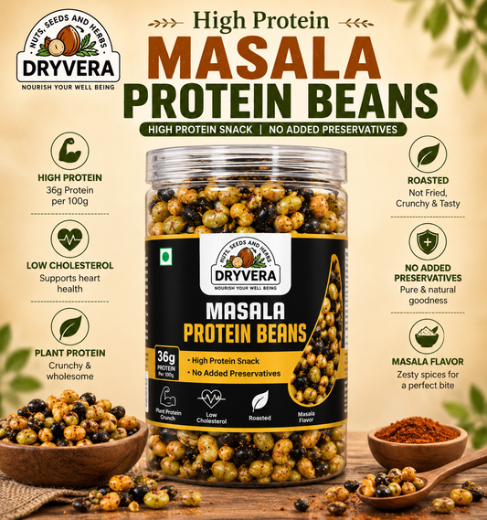 DRYVERA Roasted Masala Protein Beans – Crunchy, Healthy & Flavor-Packed Snack