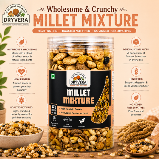 Dryvera Millet Mixture-a crunchy, flavorful blend of nutritious millets
